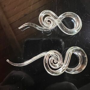 Gauge Earrings. Handmade. Not the same length but fronts are the same. Lucite